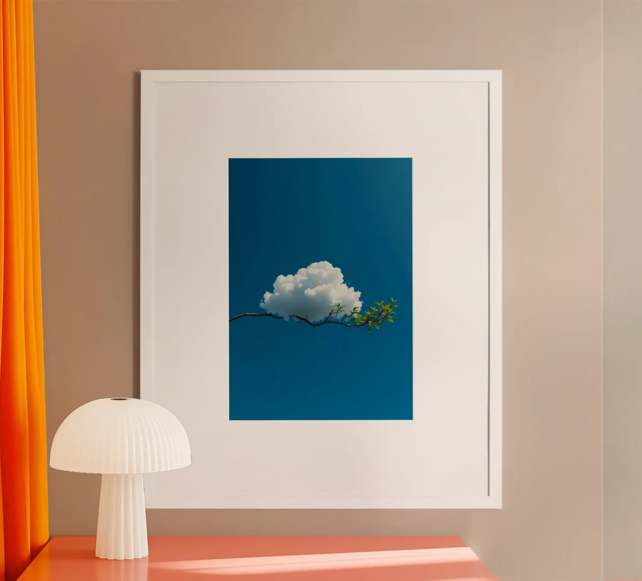 cloud land on tree poster con telaio in plastica da lifeline