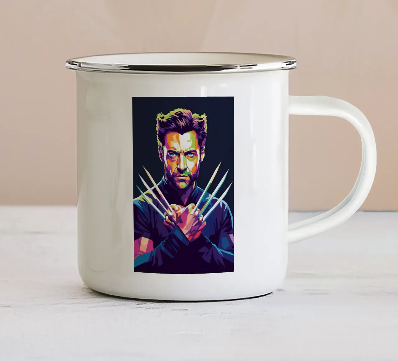 Hugh Jackman X-MEN tazza in smalto da Hantamrata