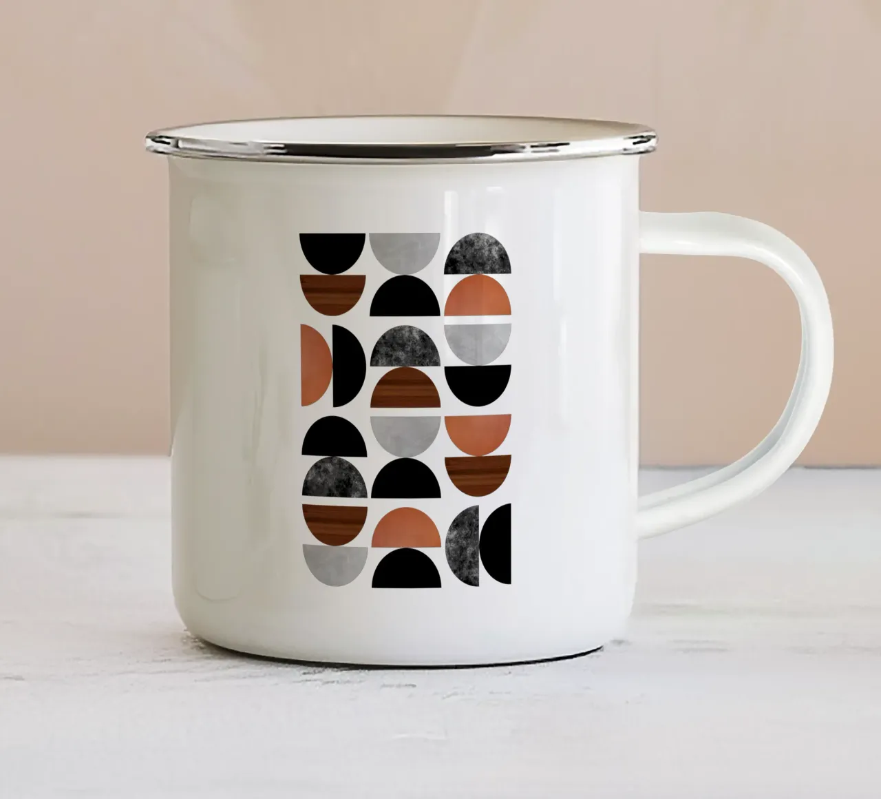 Calcestruzzo e legno tazza in smalto da Mariel Toigo