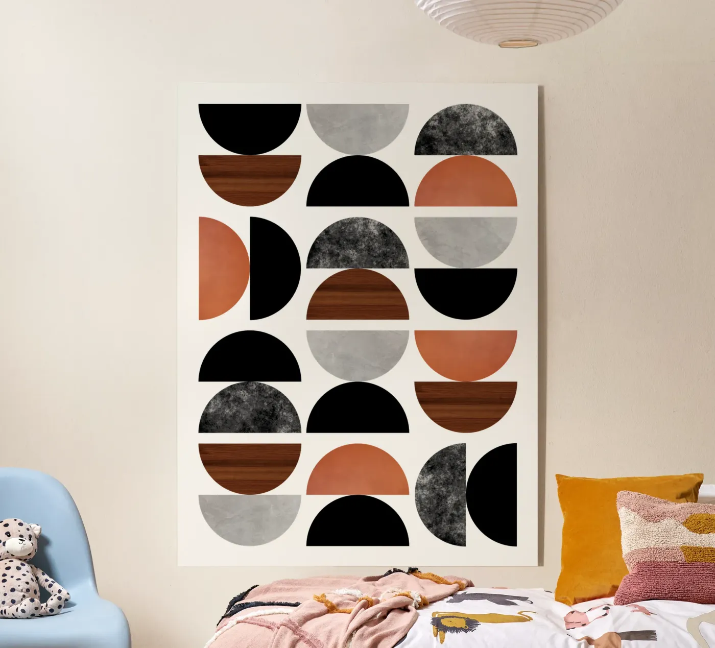 Beton en hout acryl van Mariel Toigo