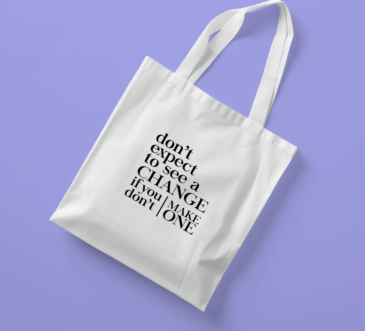 Don't expect to see a CHANGE borsa in juta da Type & Tape
