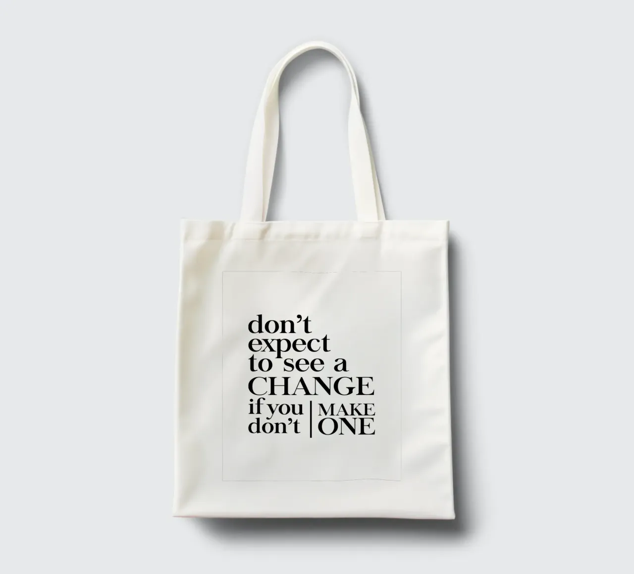 Don't expect to see a CHANGE borsa in juta da Type & Tape