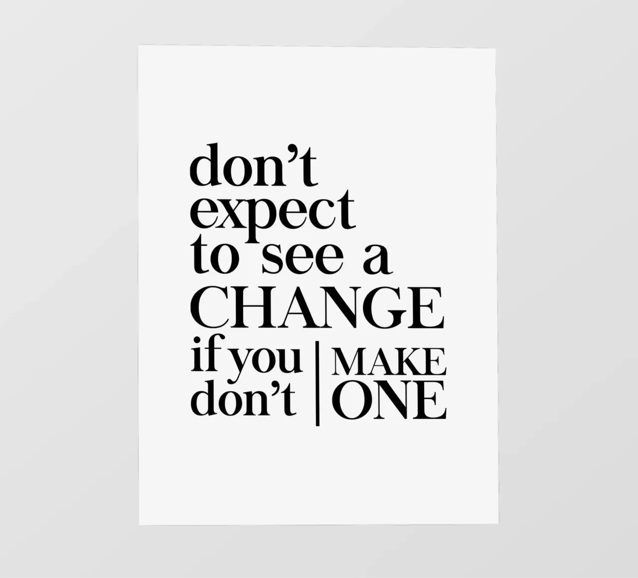 Don't expect to see a CHANGE pellicola backlit da Type & Tape