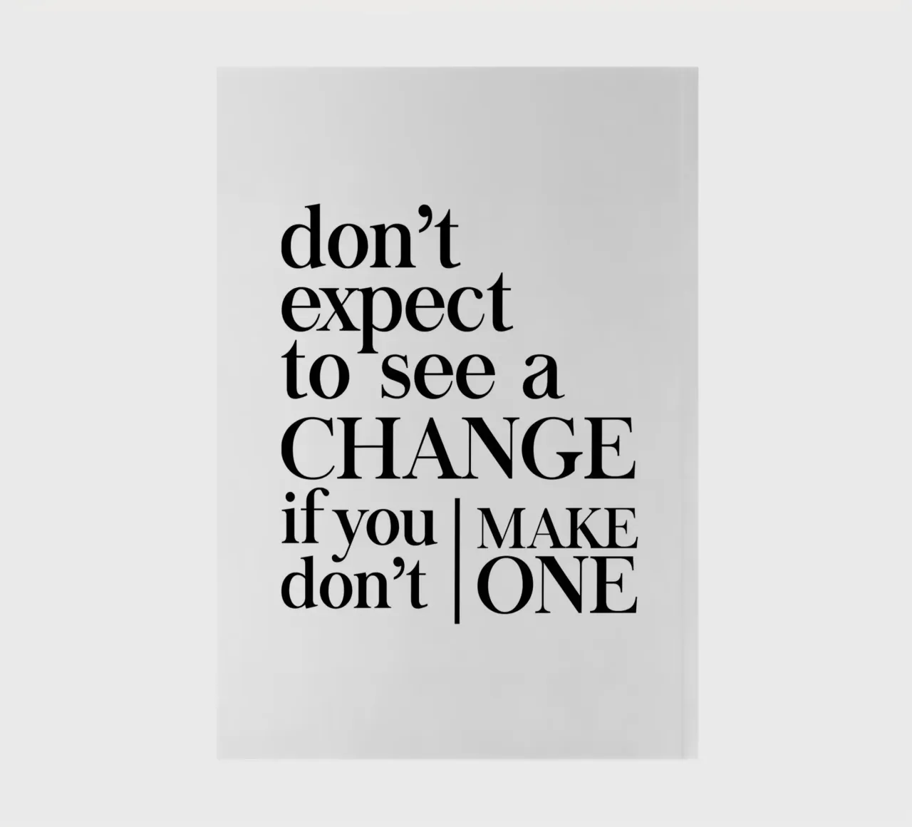 Don't expect to see a CHANGE notebook by Type & Tape