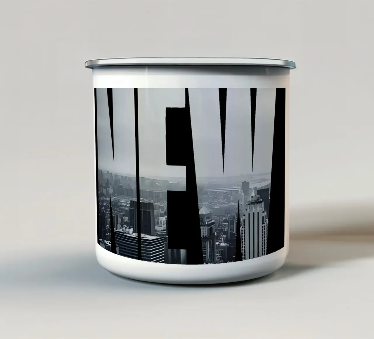 NEW YORK' tazza in smalto da Type & Tape
