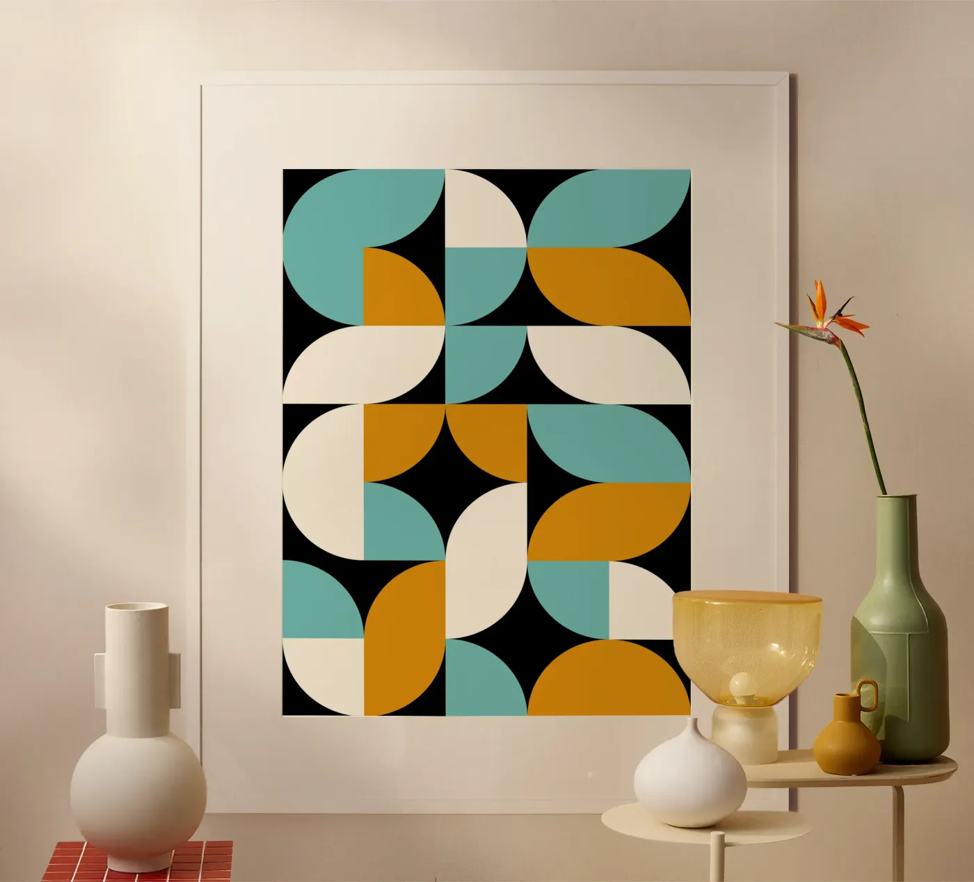 Blue and Golden Shapes poster da Mariel Toigo