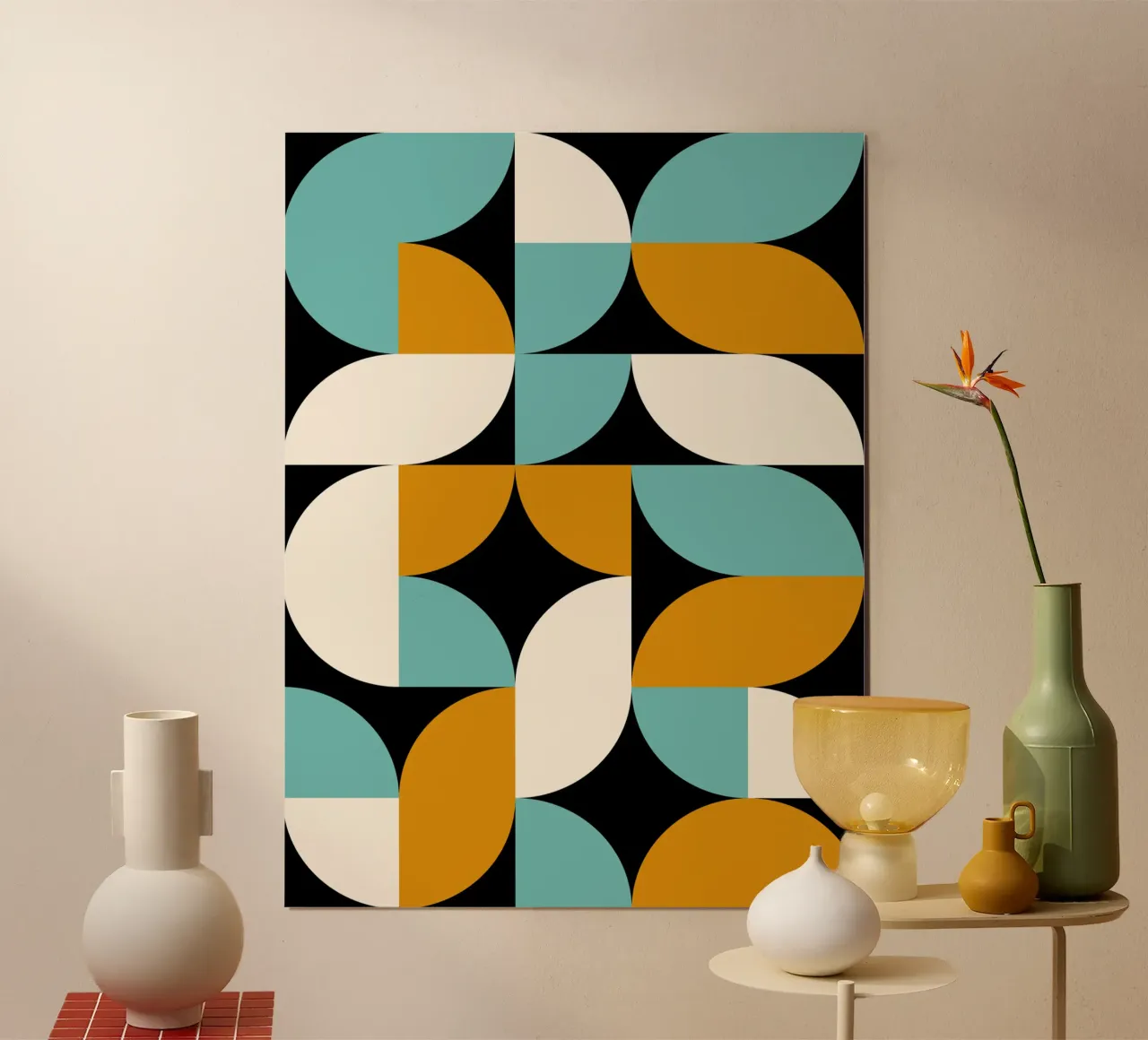 Forme blu e dorate poster da Mariel Toigo