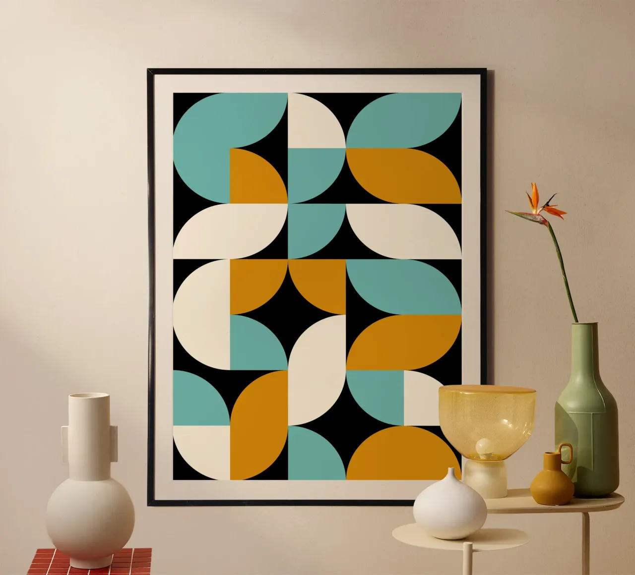 Forme blu e dorate poster da Mariel Toigo