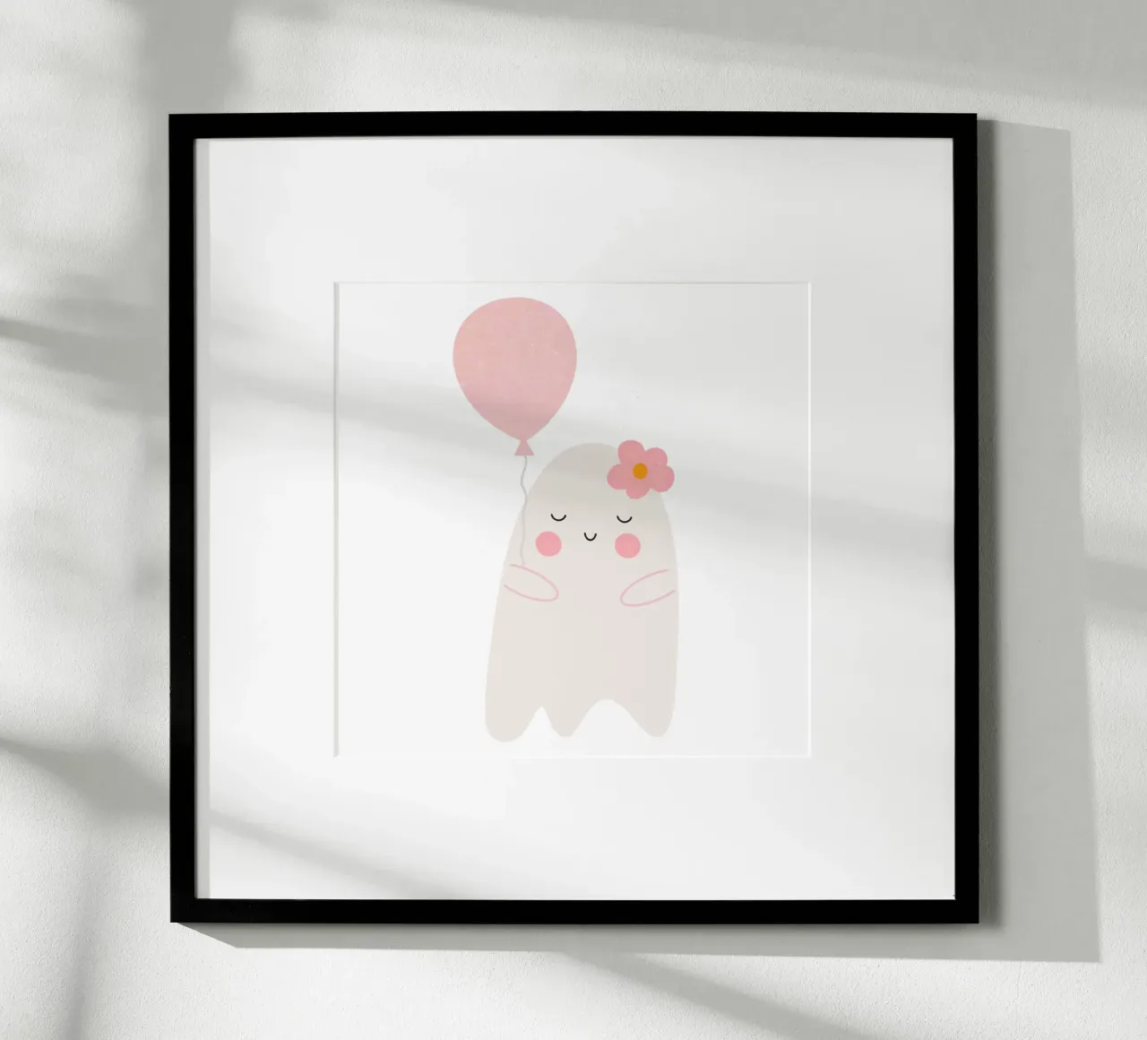 Fantasma timido e mignolo poster con telaio in alluminio da HookASmile
