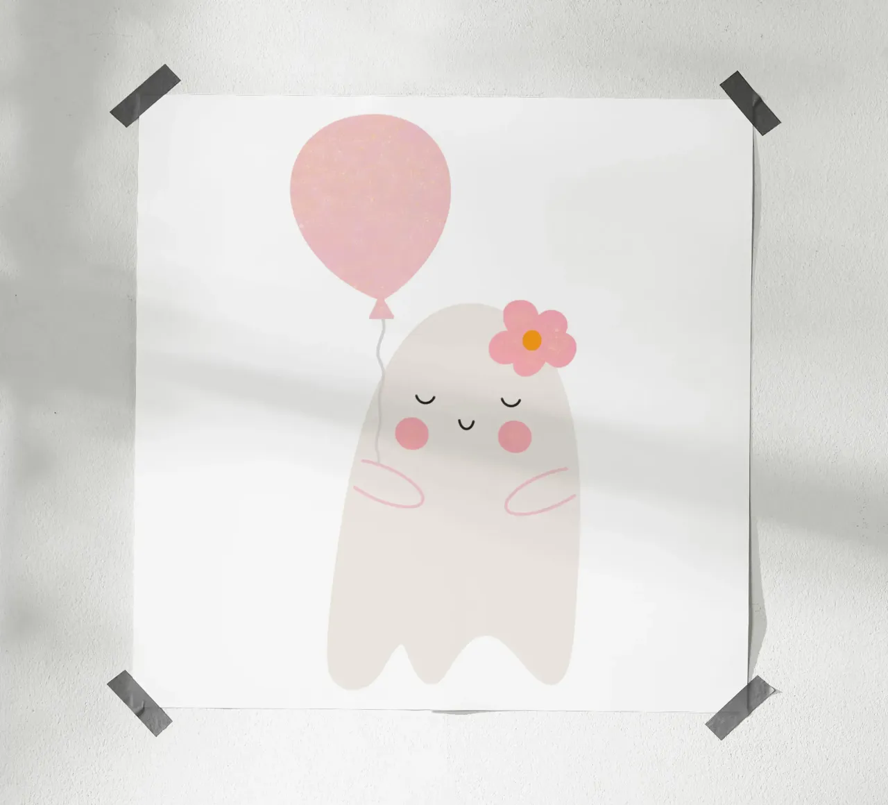 Fantasma timido e mignolo poster con telaio in alluminio da HookASmile