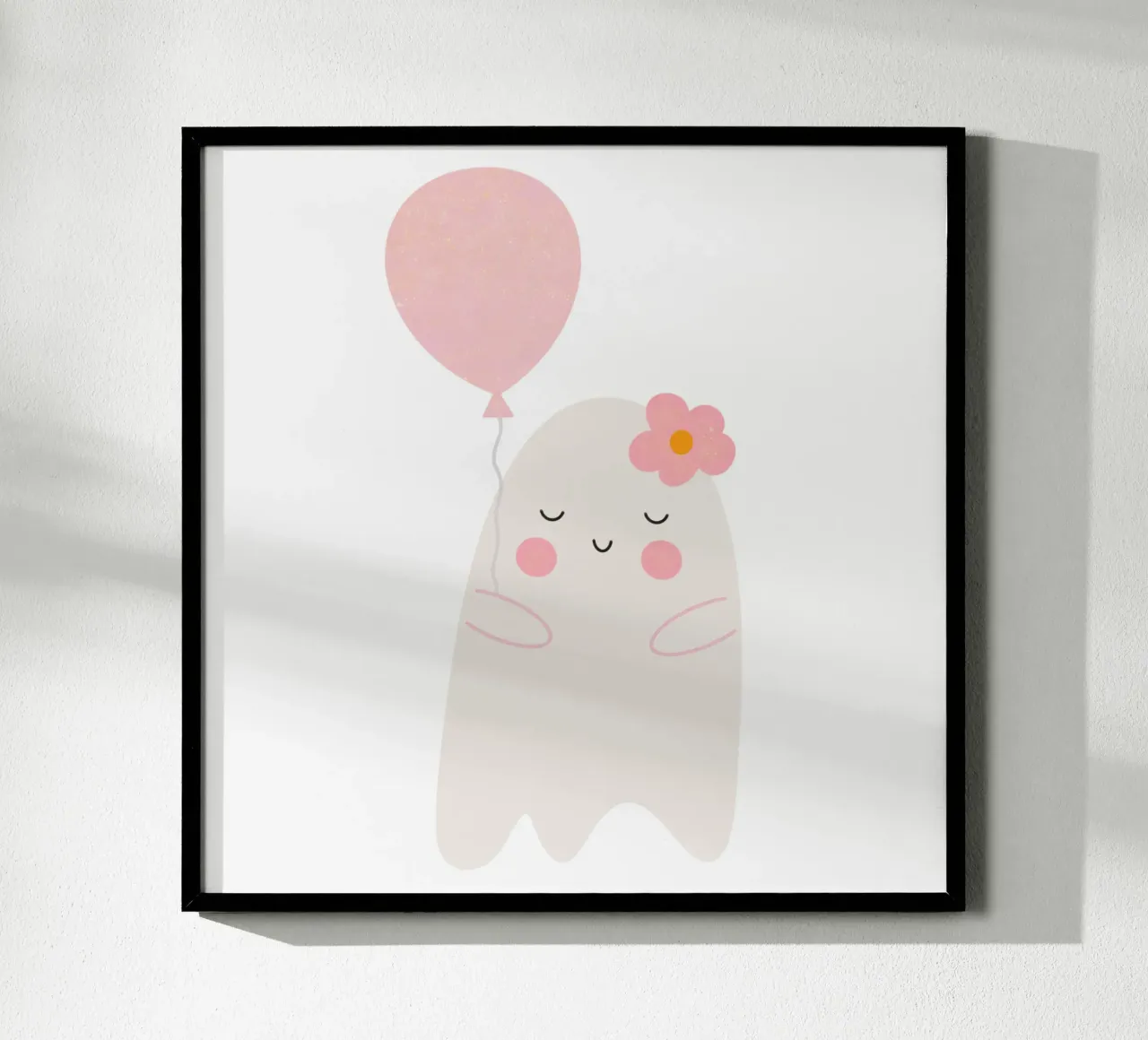 Fantasma timido e mignolo poster con telaio in alluminio da HookASmile