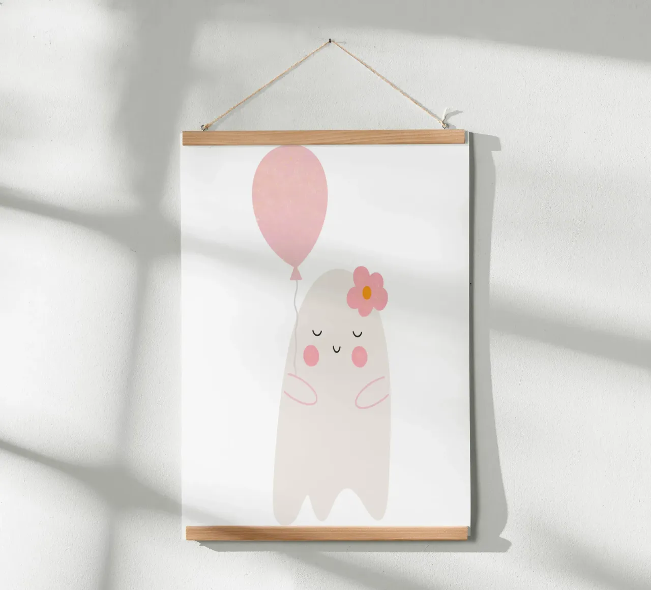 Fantasma timido e mignolo poster con telaio in alluminio da HookASmile