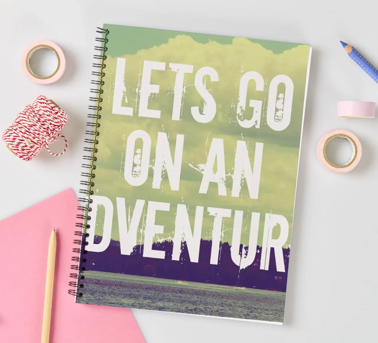 Lets go on an adventure spiral notebook by Vintage Skies