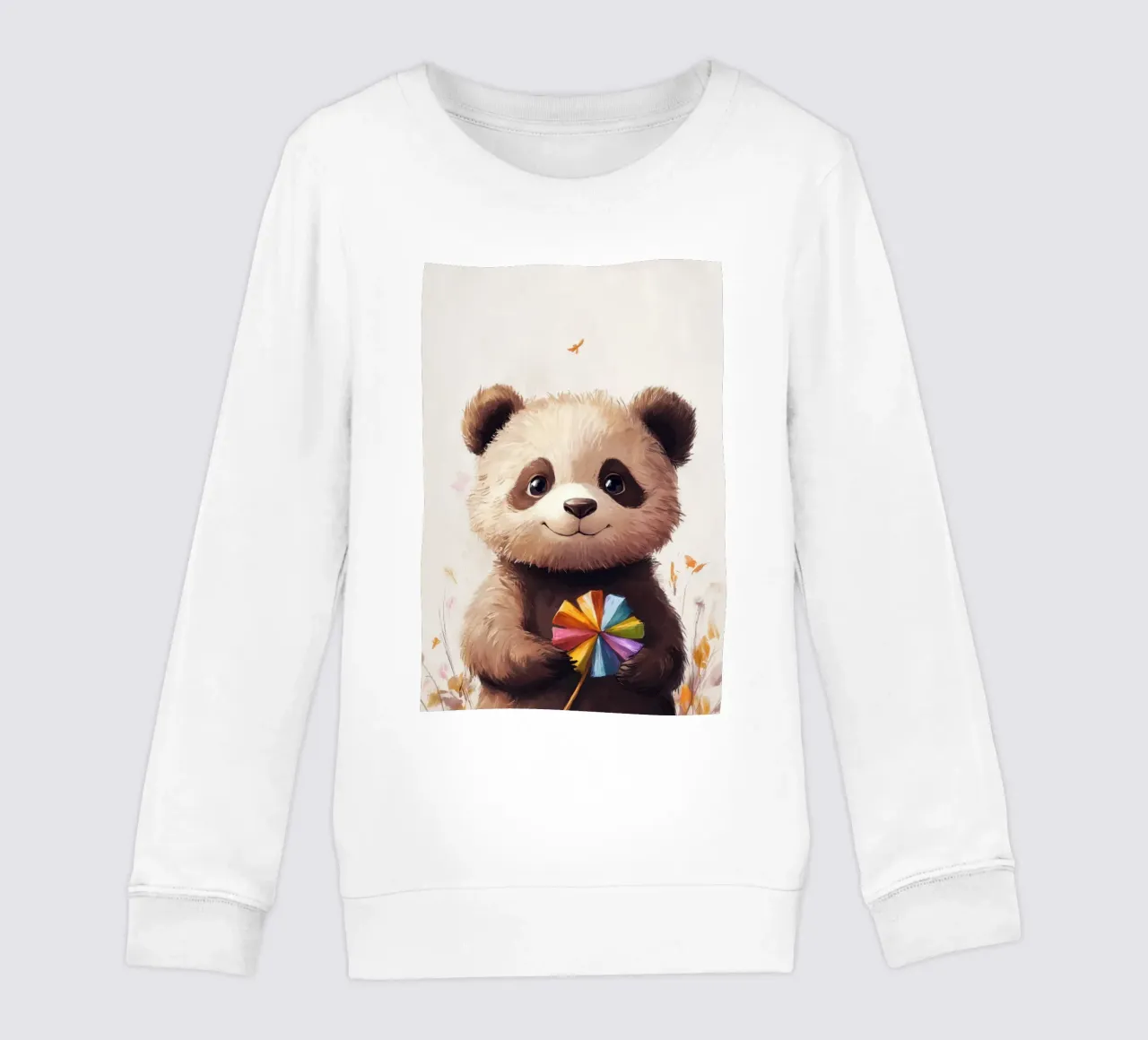 HeldIn #47: Panda con turbina eolica in autunno felpa bambino da farbenhelden