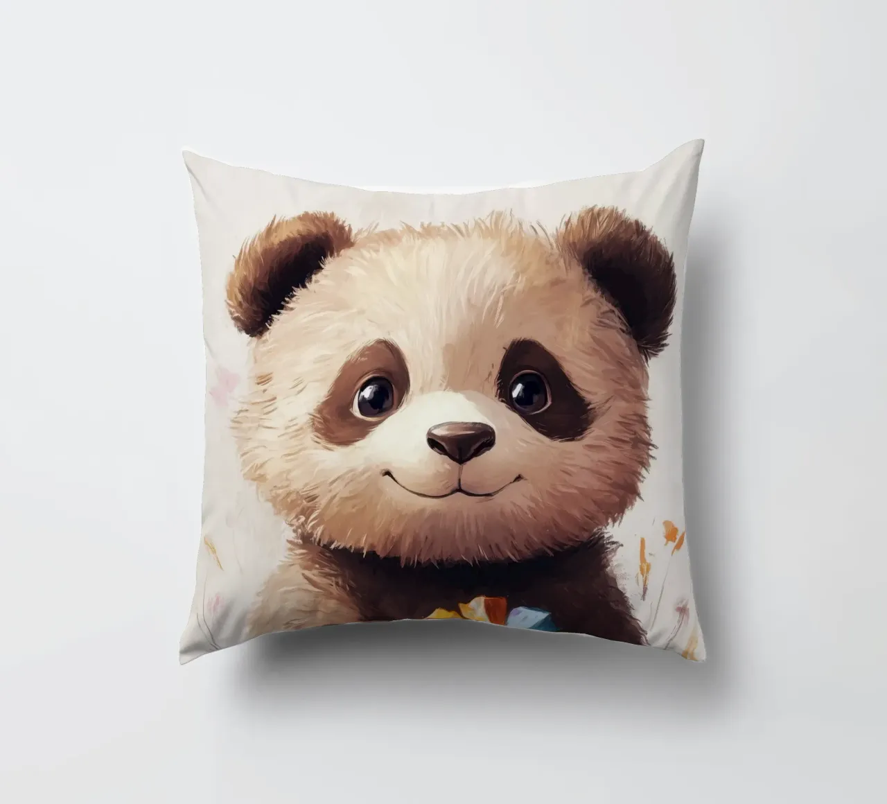 HeldIn #47: Panda con turbina eolica in autunno cuscino da farbenhelden