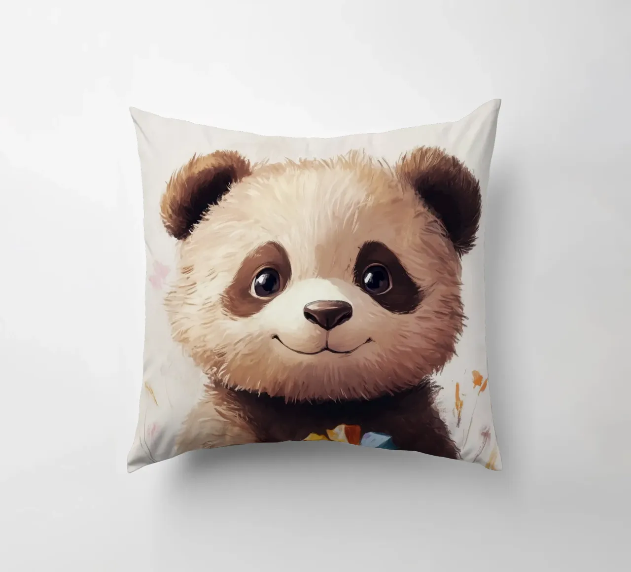 HeldIn #47: Panda con turbina eolica in autunno cuscino da farbenhelden