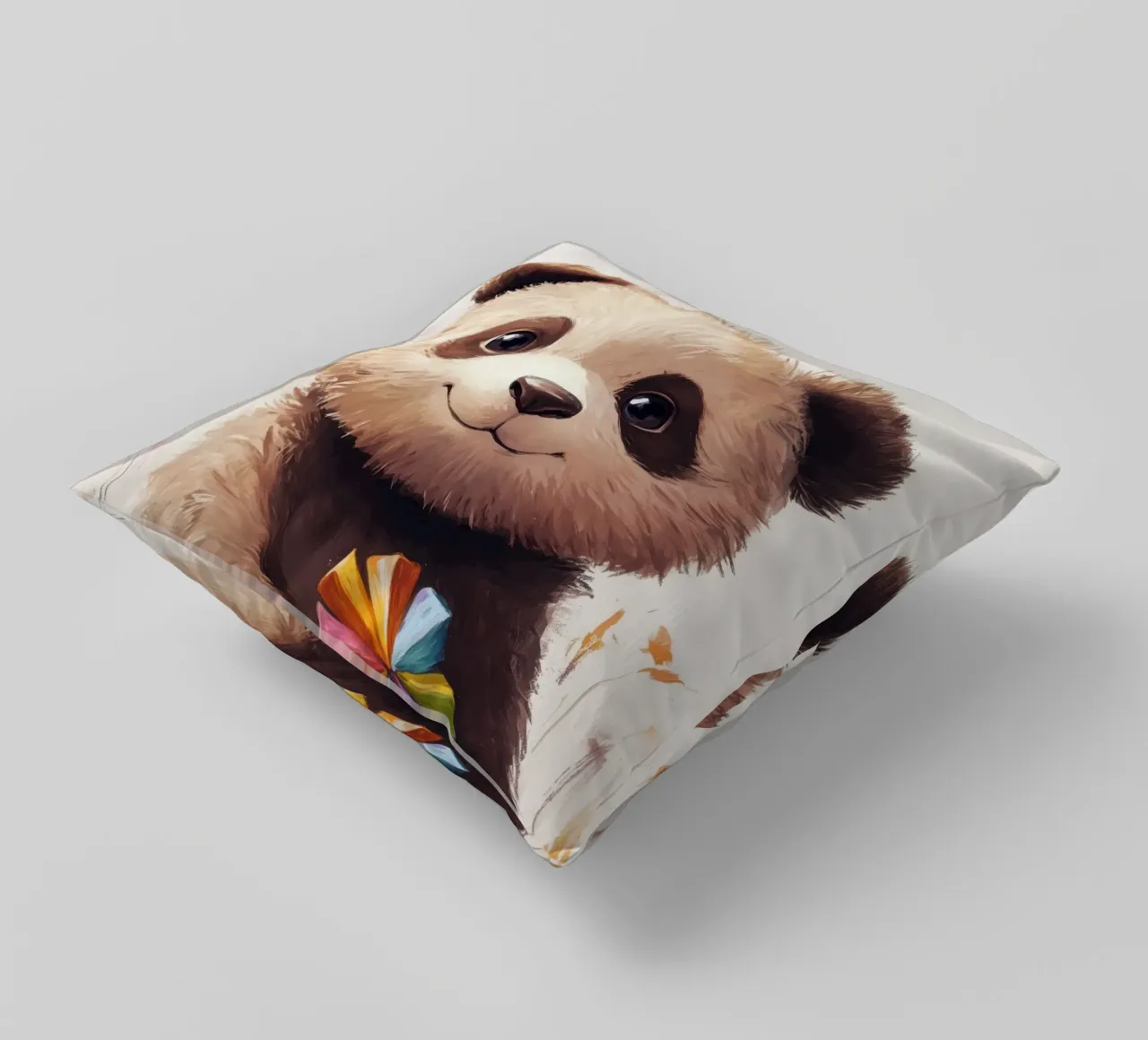 HeldIn #47: Panda con turbina eolica in autunno cuscino da farbenhelden