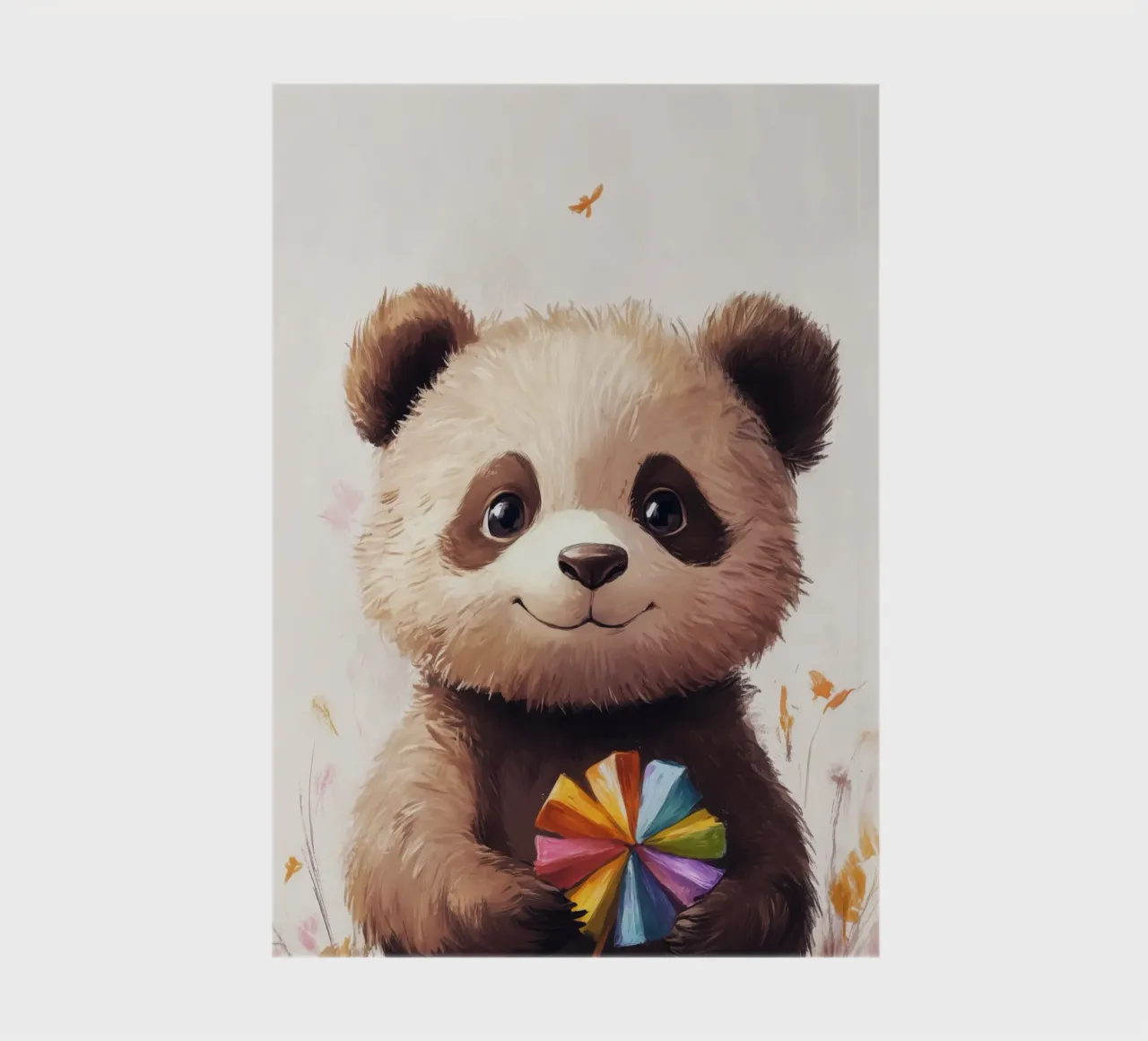 HeldIn #47: Panda with wind turbine in autumn notebook by farbenhelden