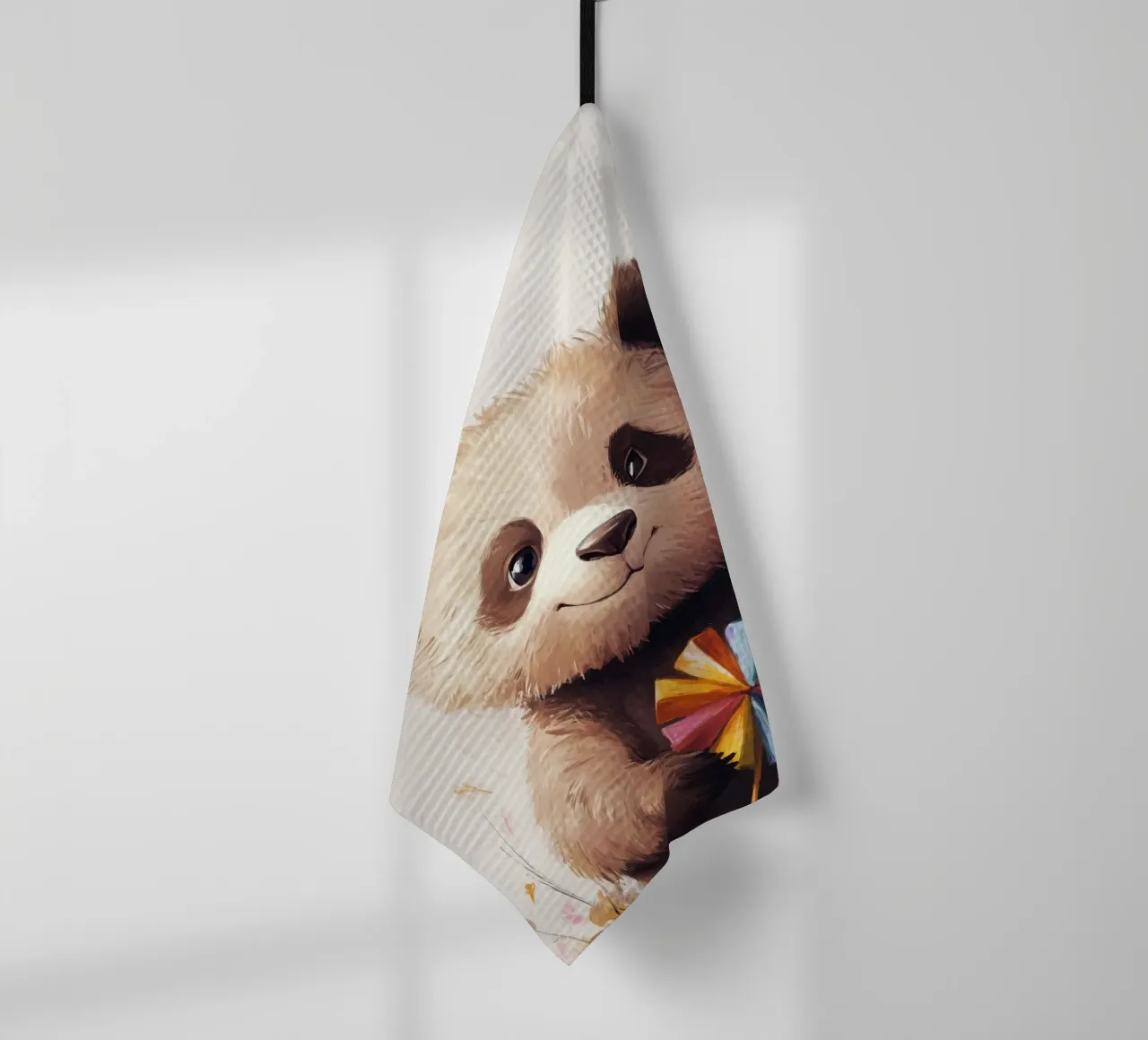HeldIn #47: Panda con turbina eolica in autunno canovaccio da cucina da farbenhelden