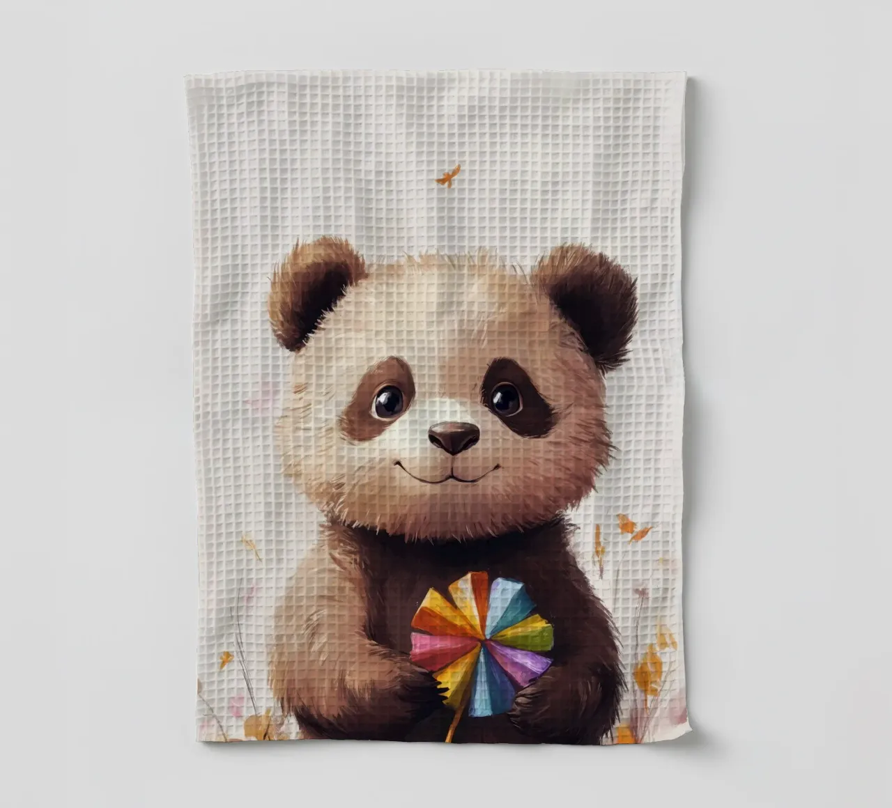 HeldIn #47: Panda con turbina eolica in autunno canovaccio da cucina da farbenhelden