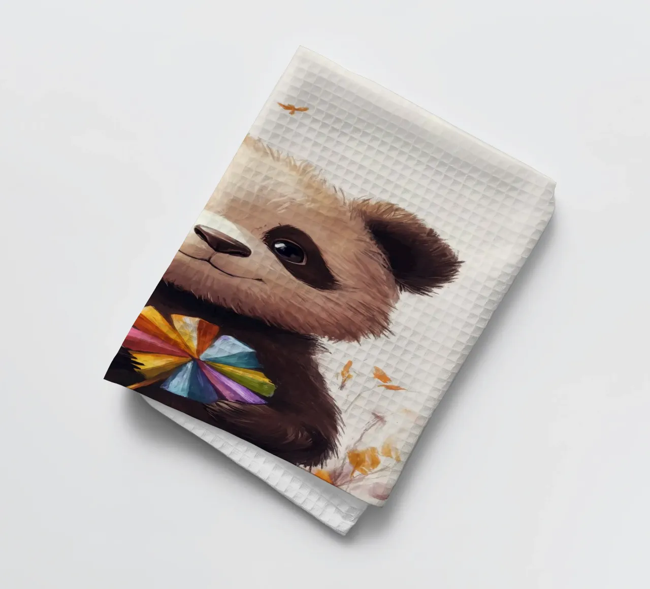 HeldIn #47: Panda con turbina eolica in autunno canovaccio da cucina da farbenhelden