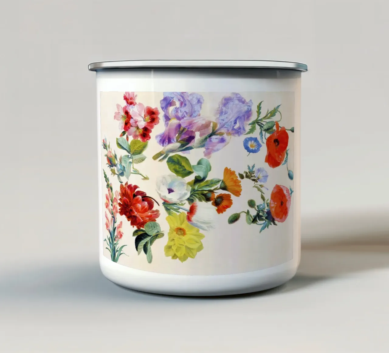 Studi di fiori estivi (1848 circa) - Jacques-Laurent Agass tazza in smalto da Venus Art