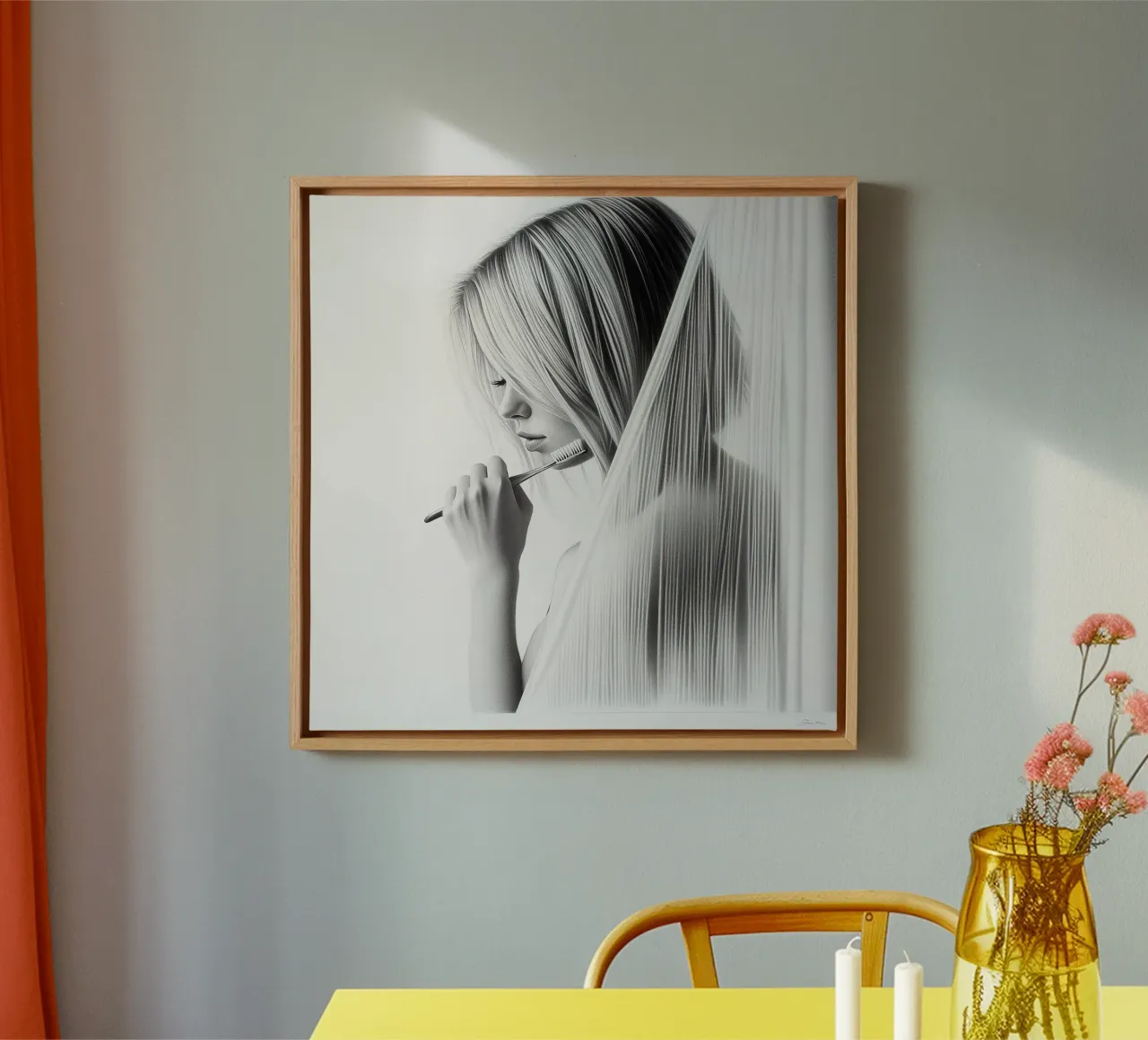 Morning Serenity: A Quiet Moment tela con Cornice a cassetta da Synthaira