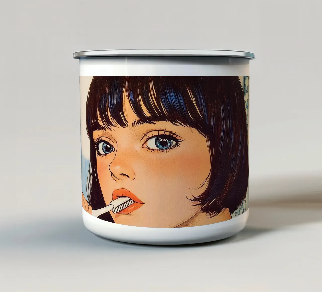 Routine mattutina "Kawaii Clean" per gli anime tazza in smalto da Synthaira