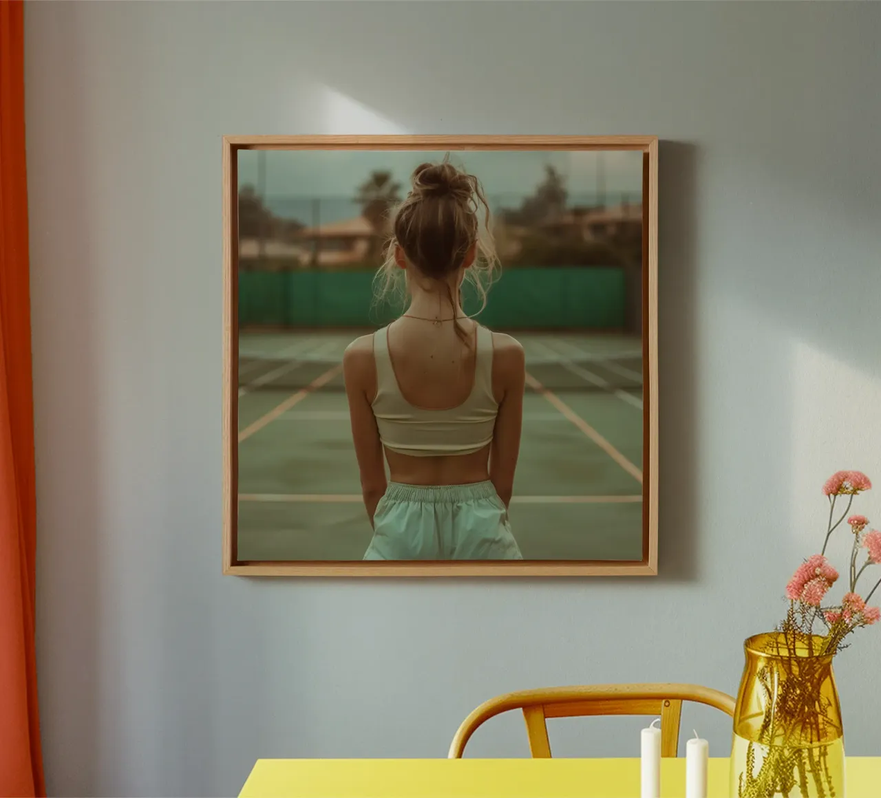 Groene rust canvas met Baklijst van StillVibe Home