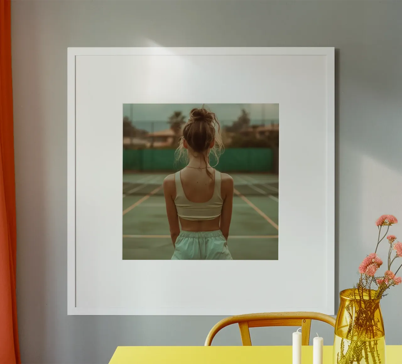 Serenità verde poster con telaio in plastica da StillVibe Home