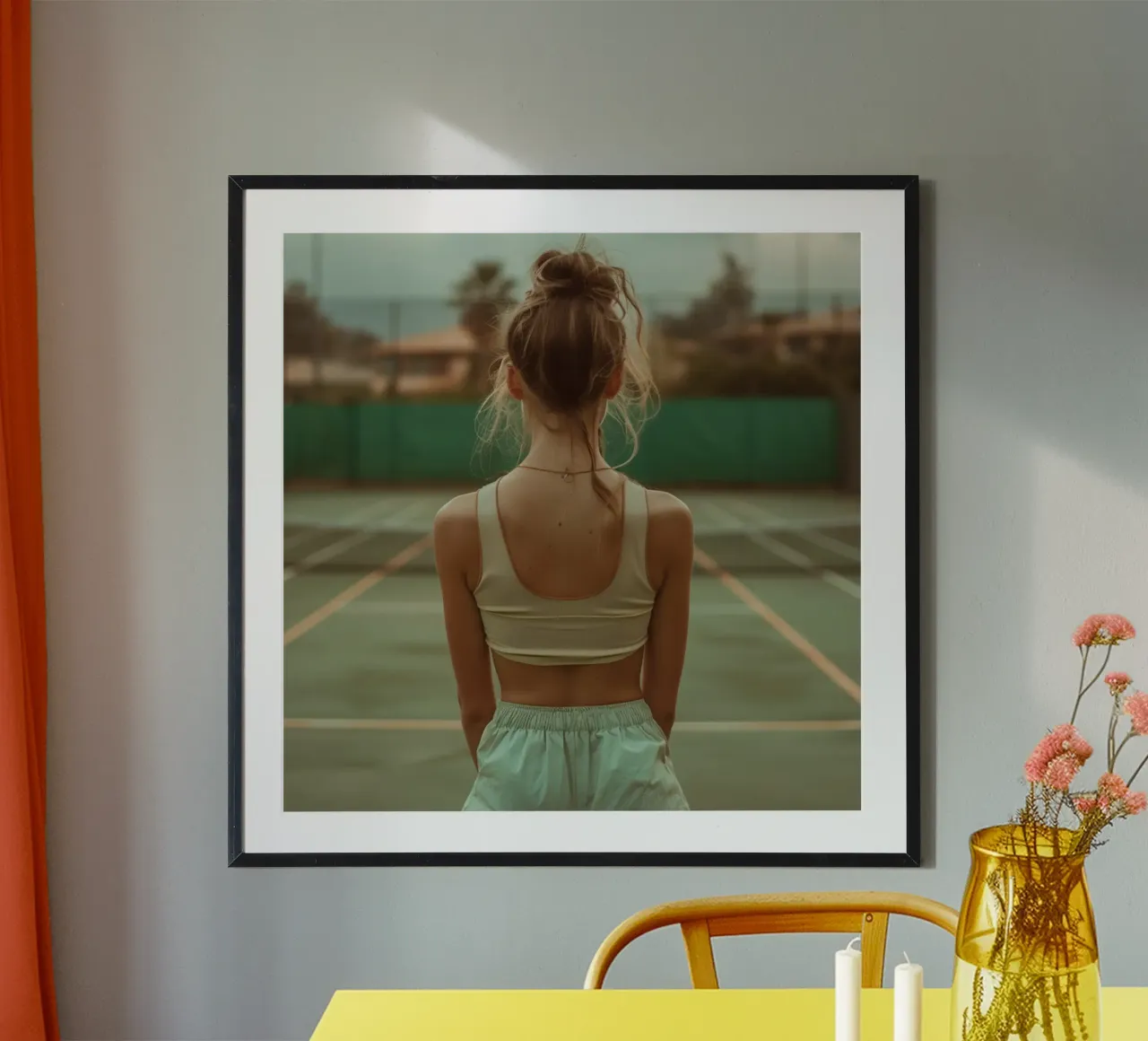 Serenità verde poster con telaio in plastica da StillVibe Home