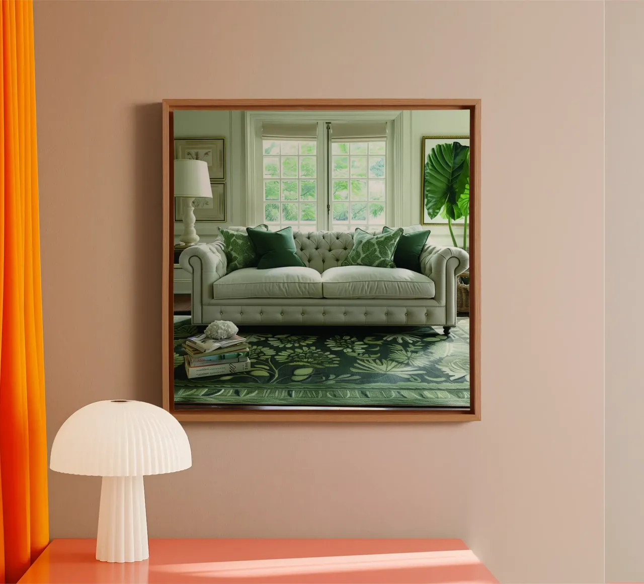 Groene rust canvas met Baklijst van StillVibe Home