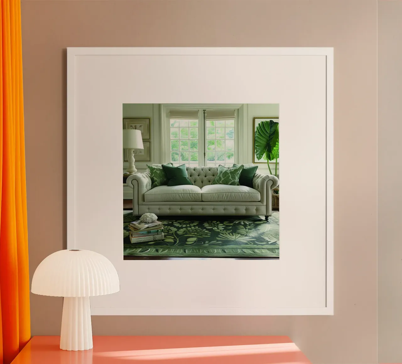 Serenità verde poster con telaio in plastica da StillVibe Home