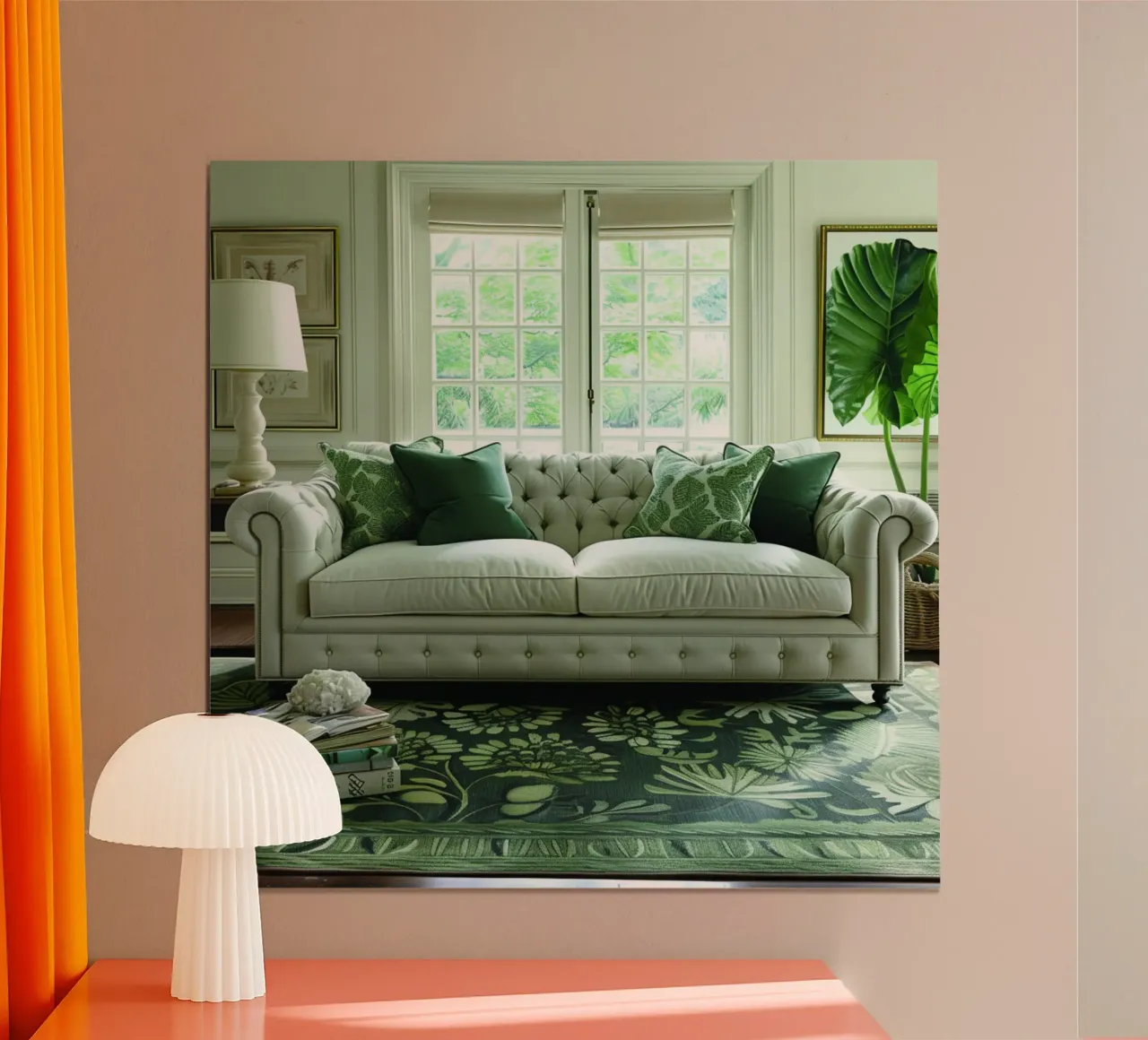 Serenità verde poster con telaio in plastica da StillVibe Home
