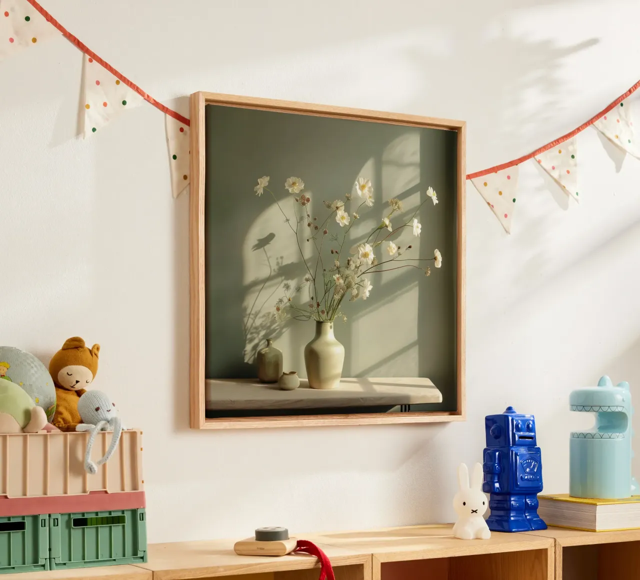 Groene rust canvas met Baklijst van StillVibe Home