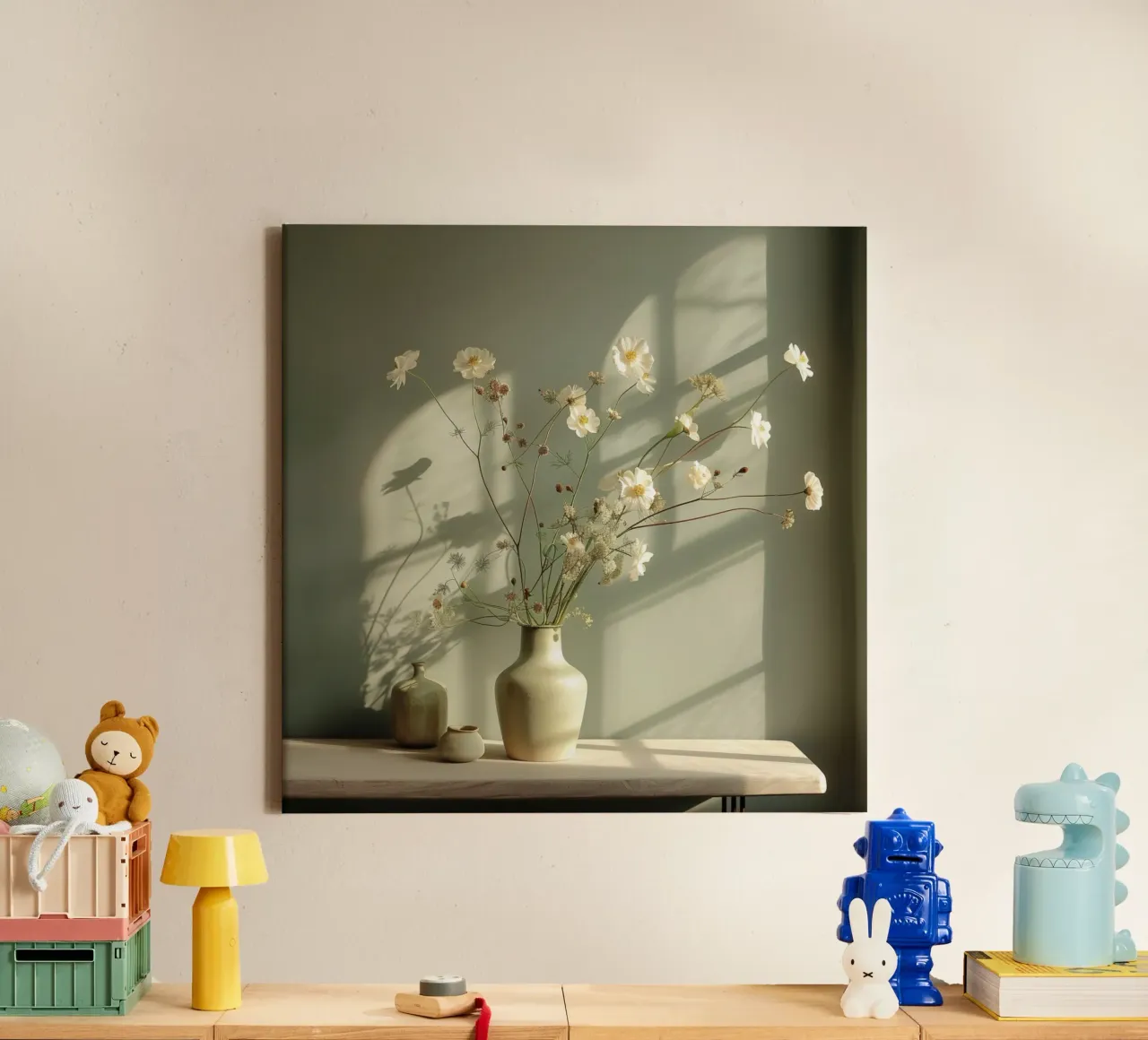 Groene rust canvas met Baklijst van StillVibe Home