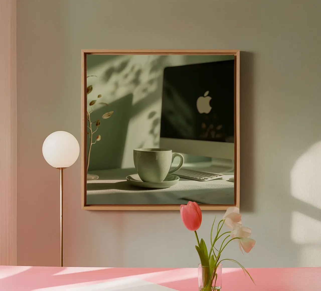 Groene rust canvas met Baklijst van StillVibe Home