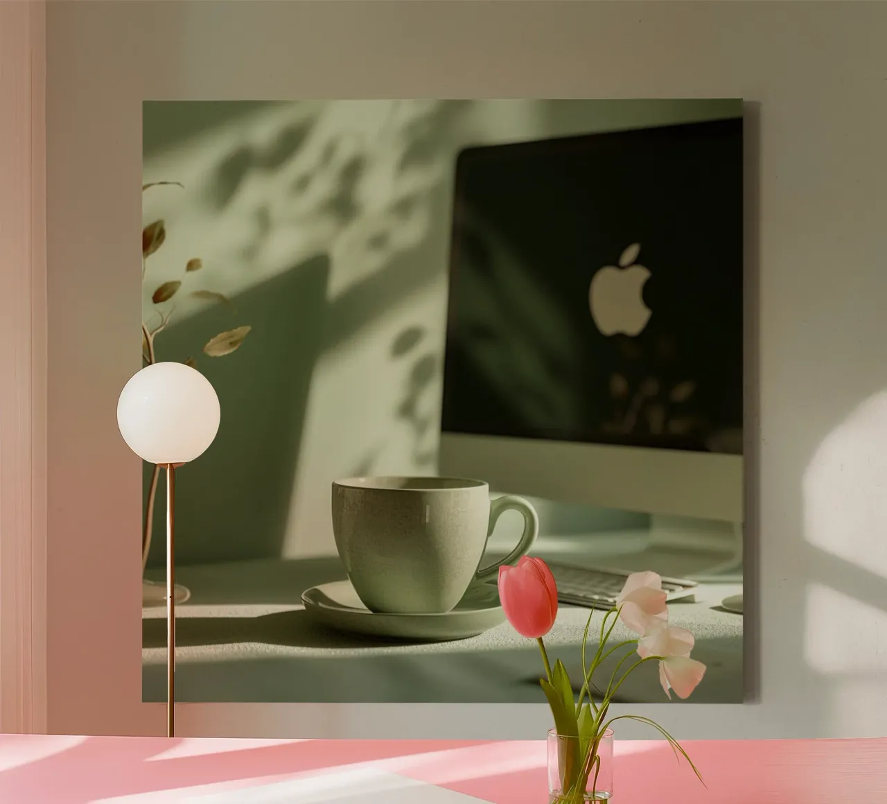 Groene rust canvas met Baklijst van StillVibe Home