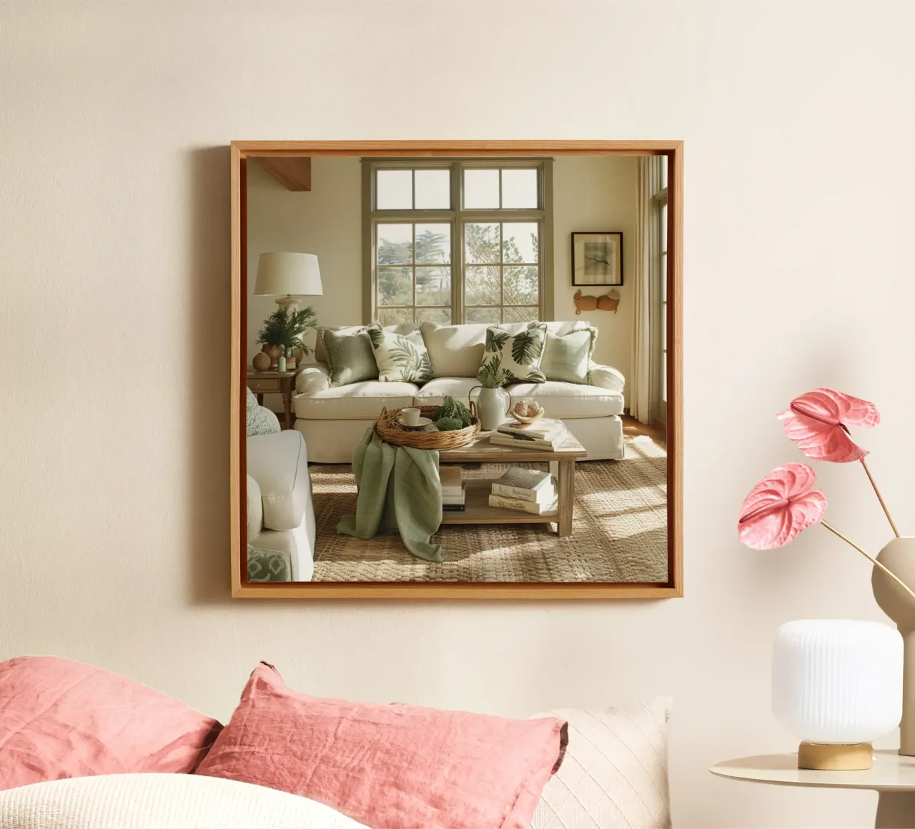 Groene rust canvas met Baklijst van StillVibe Home