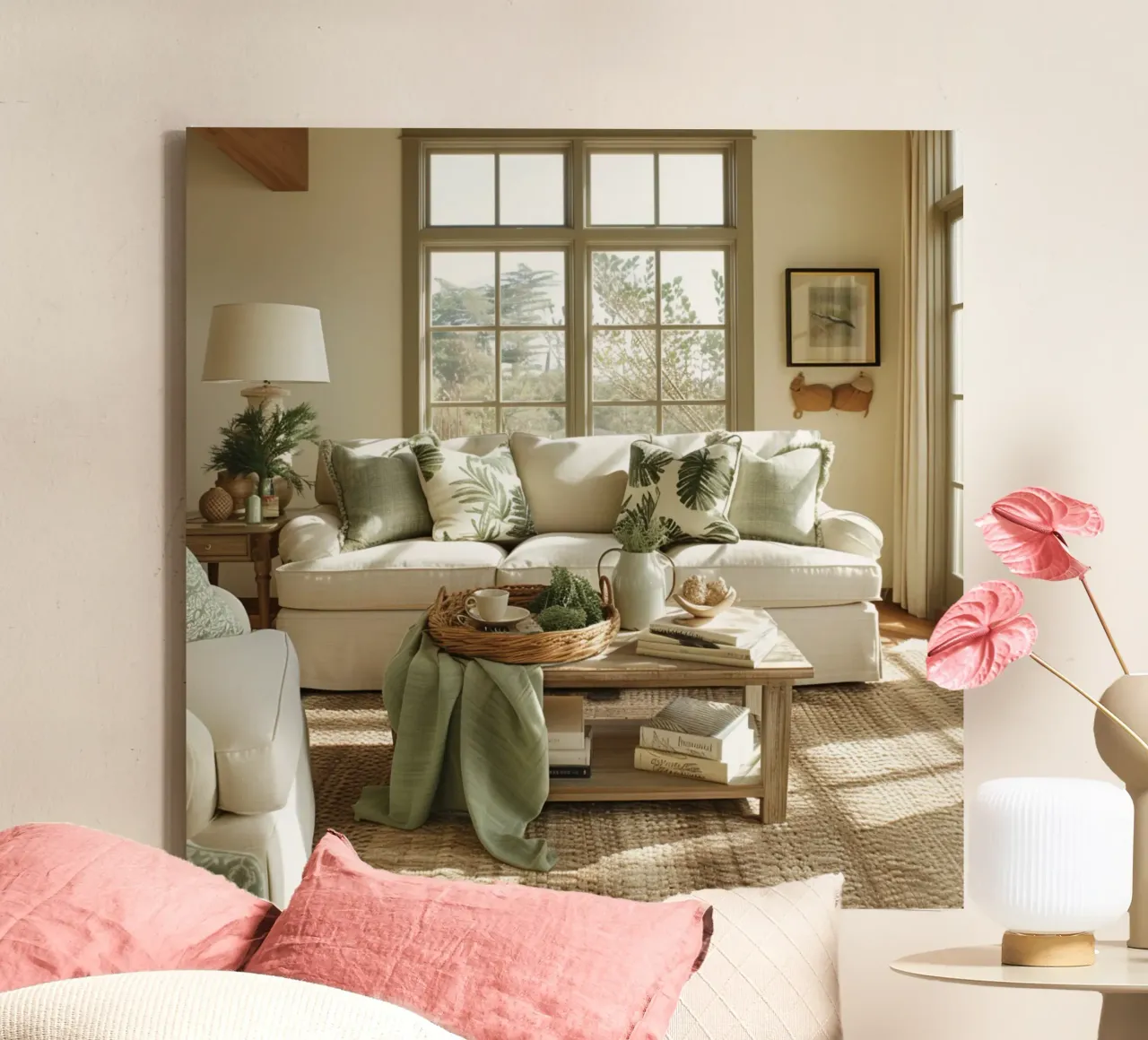 Groene rust canvas met Baklijst van StillVibe Home