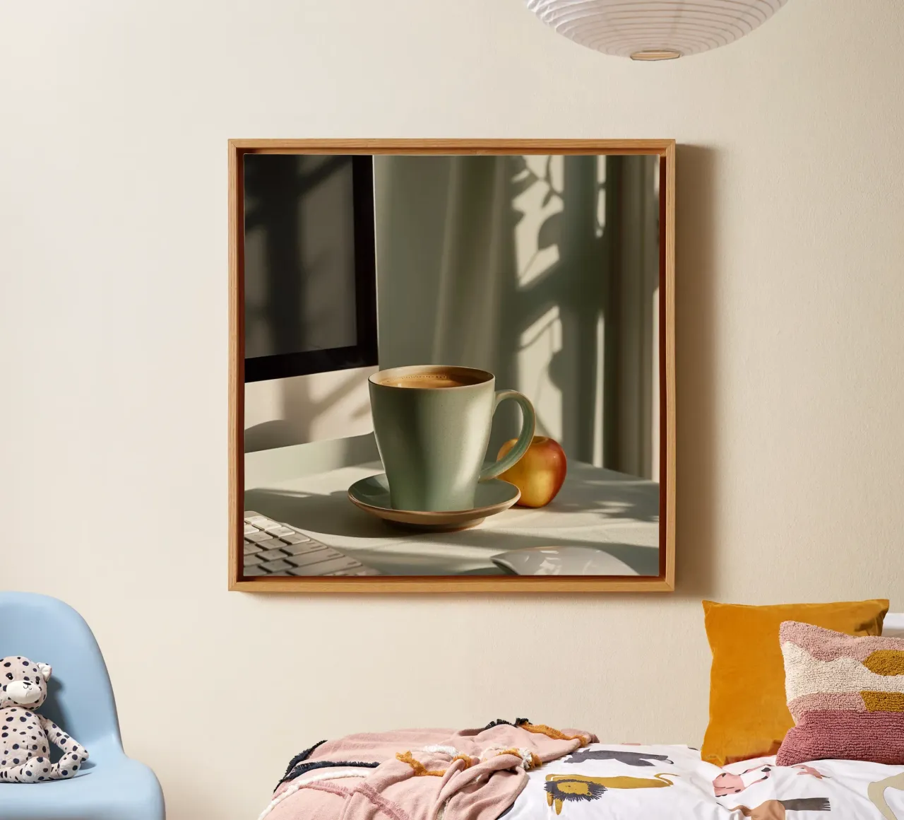 Groene rust canvas met Baklijst van StillVibe Home