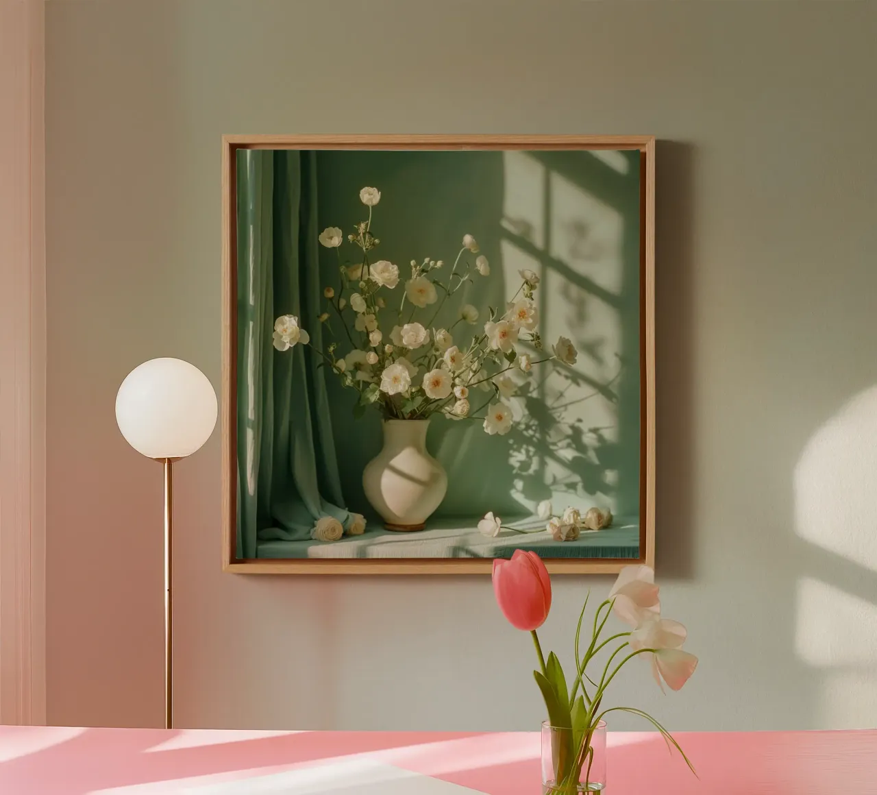 Groene rust canvas met Baklijst van StillVibe Home