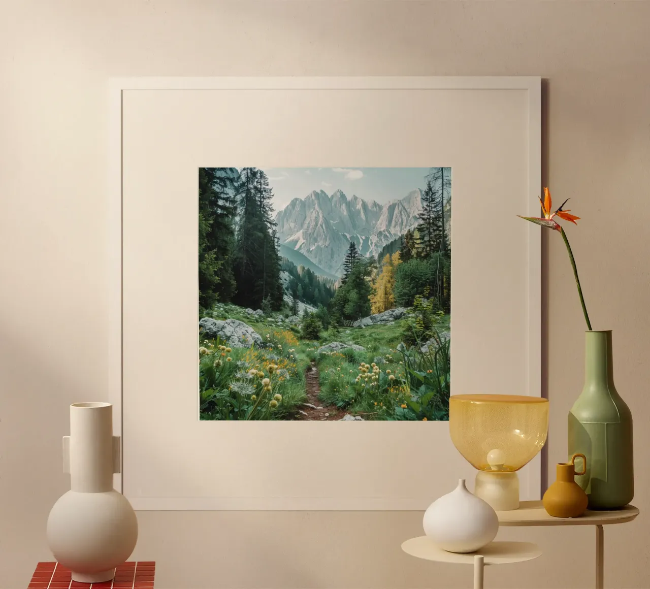 Groene rust poster van StillVibe Home