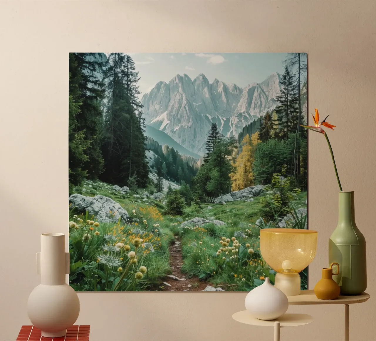 Groene rust poster van StillVibe Home