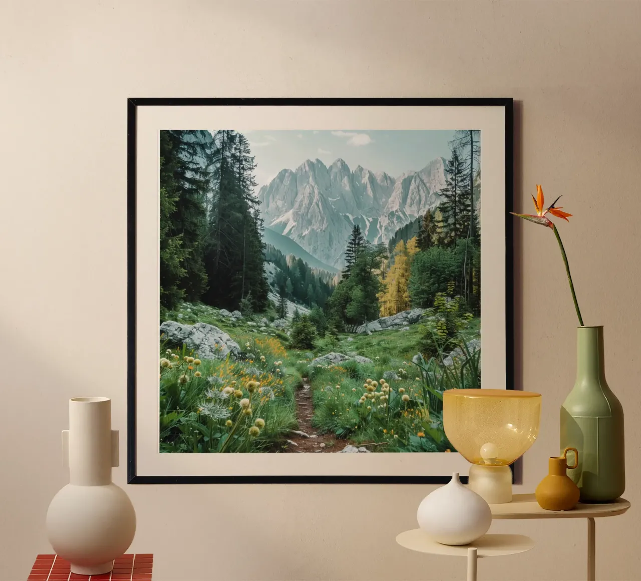 Groene rust poster van StillVibe Home