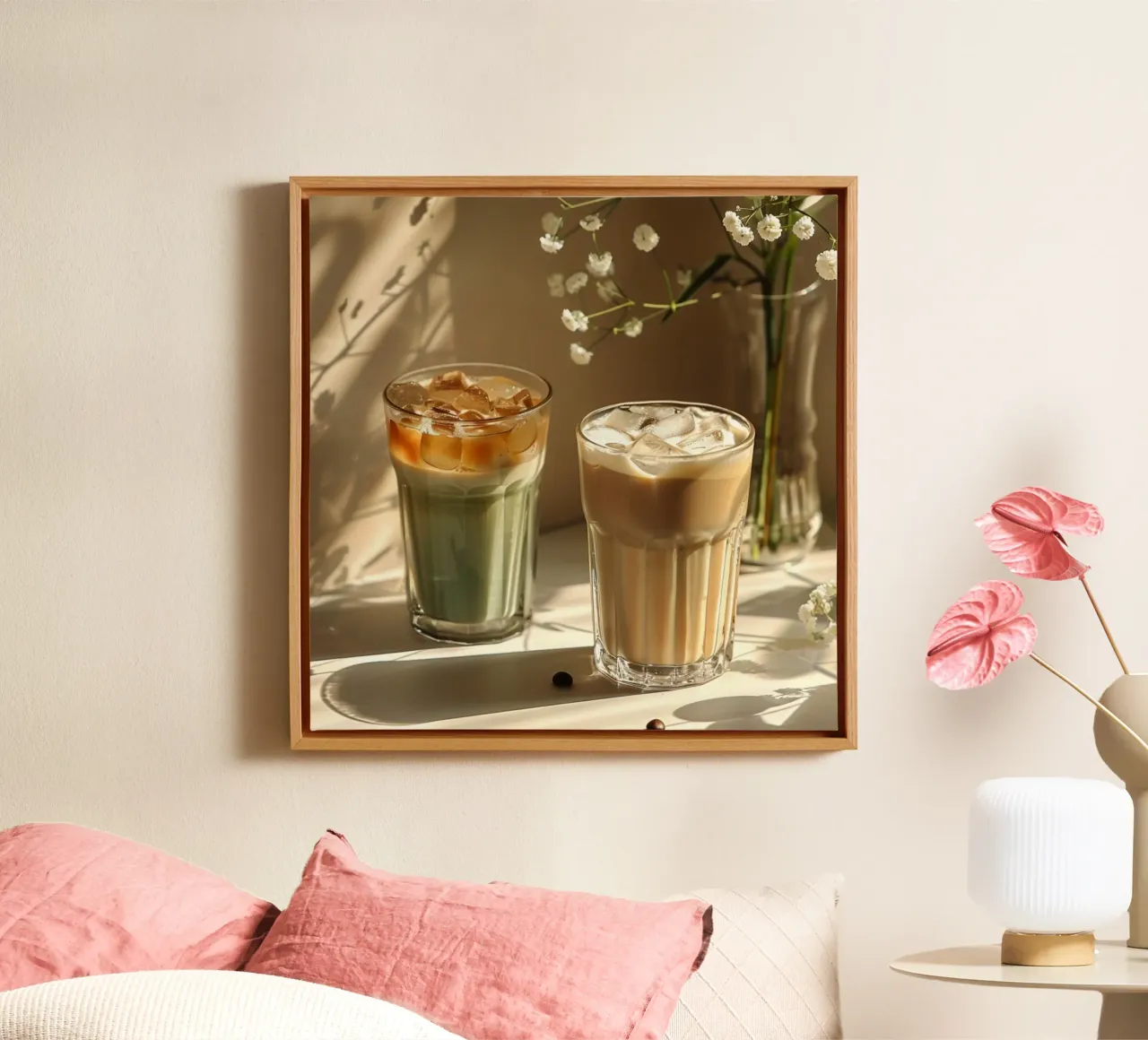 Groene rust canvas met Baklijst van StillVibe Home