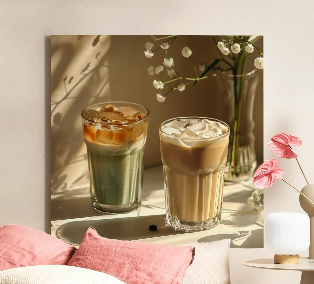 Groene rust canvas met Baklijst van StillVibe Home