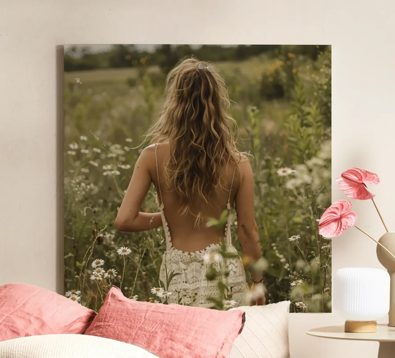 Groene rust canvas met Baklijst van StillVibe Home