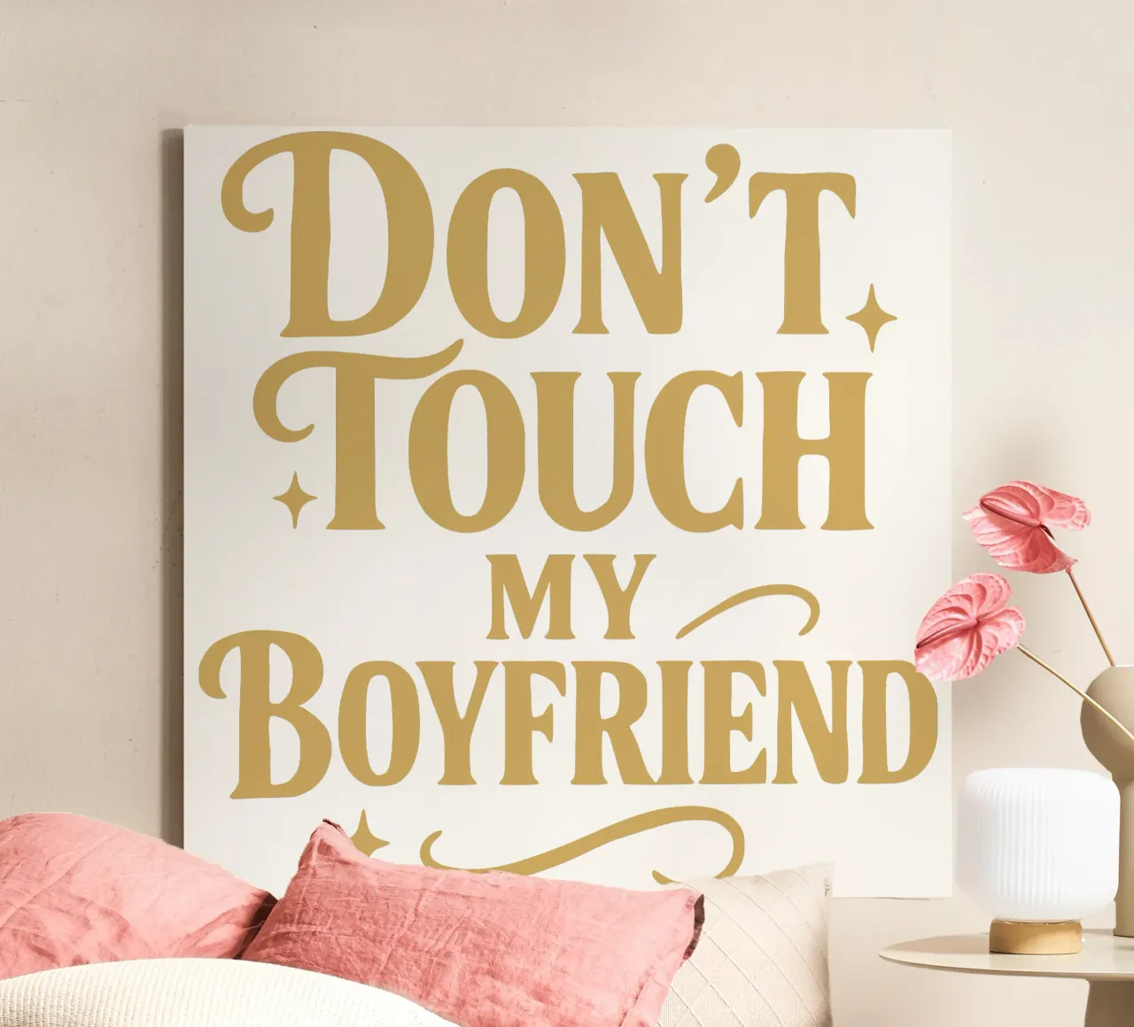 Don't touch my boyfriend tela con Cornice a cassetta da RB-Quotes