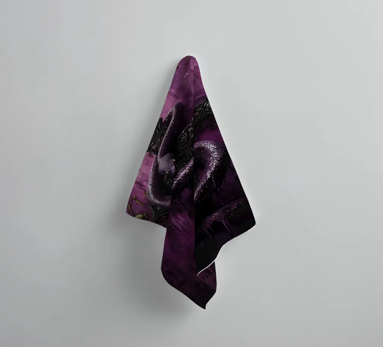 Dark snake on the cross towel by pixelbull - medieval art and more